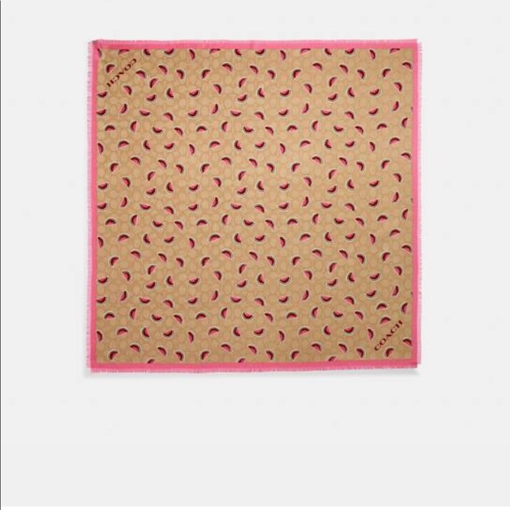 Coach watermelon scarf - brand new with tag and still in plastic wrapping.